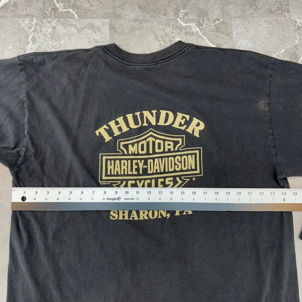 90s Vintage Harley Davidson Graphic Tee Men 2XL Long Sleeve Hit Distressed Faded